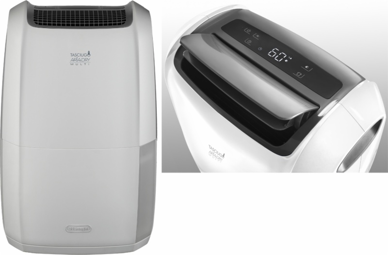 De'Longhi AriaDry Multi DDSX220 Deshumidificador Multifunción, 20 L/d,  Filtro Antipolvo y Antialérgenos, Función Secado de Ropa, Gas Ecológico,  Pantalla LED, Rejilla, 436 W, 44 Db, Blanco y Gris : 297.03: :  Hogar